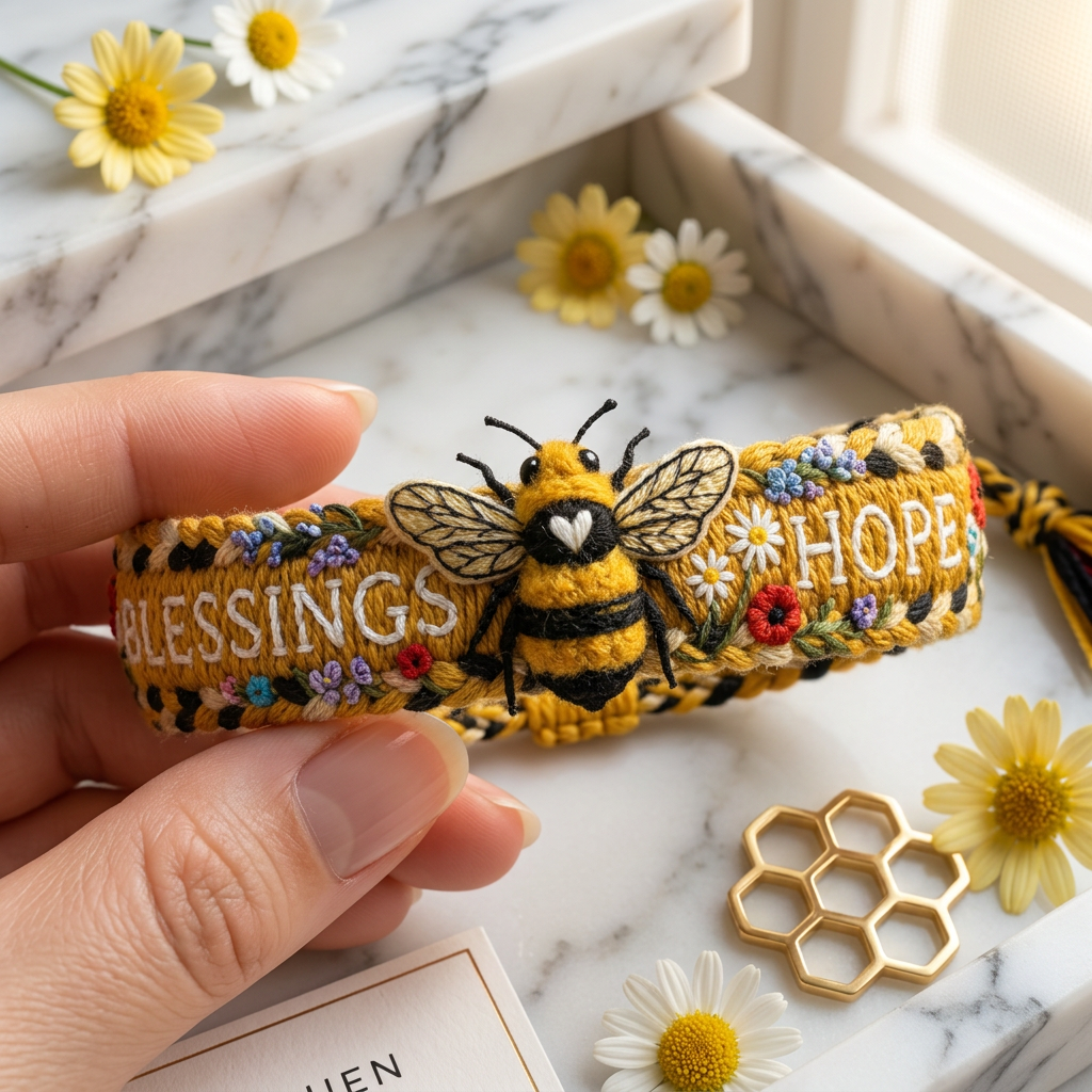 🐦🐝Limited Time Sale 49% OFF💙Handmade Bird/Bees Embroidered Bracelet Collection