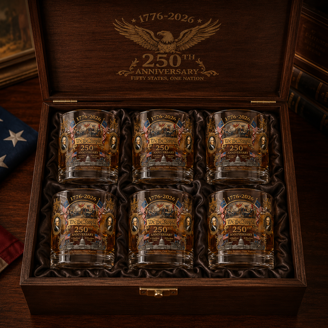 Limited Edition 2026 USA 250th Anniversary Commemorative Glass – 1776-2026 Heritage Edition