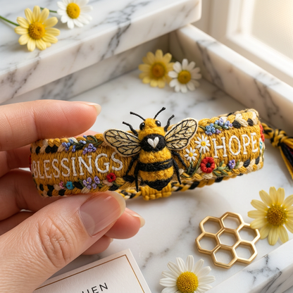 🐦🐝Limited Time Sale 49% OFF💙Handmade Bird/Bees Embroidered Bracelet Collection