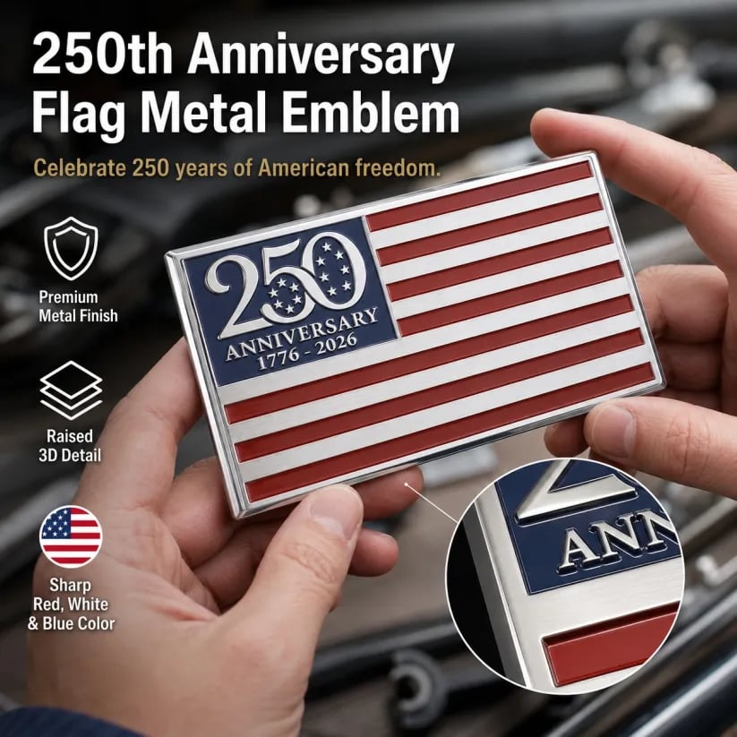 🔥Independence Day 49% OFF- 🇺🇸250th Anniversary Metal Flag Emblem Sticker