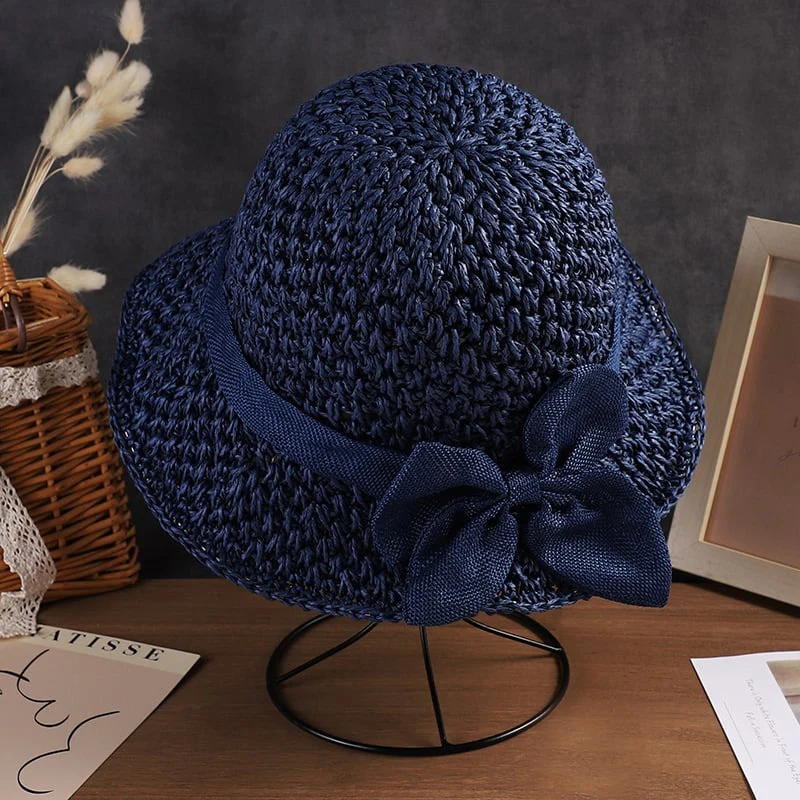 Neravio™🔥 Hot Sale 50% OFF 👒 Elegant Woven Straw Sun Hat with Bow 🎀