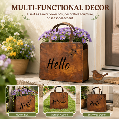 🌸Rustic Metal Handbag Planter Decor