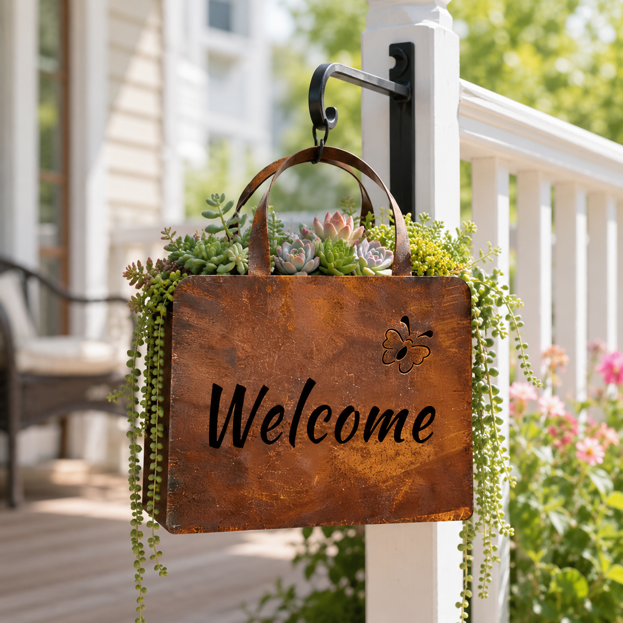 🌸Rustic Metal Handbag Planter Decor