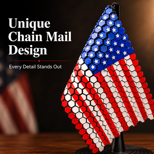 🇺🇸3D Printed American Flag Chain Mail Desk Decor