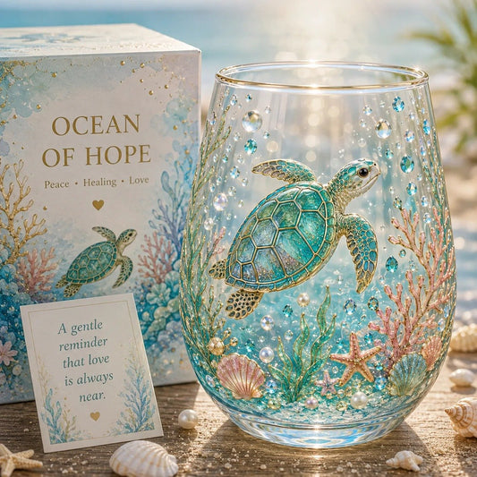 🔥LAST DAY 49% OFF - 🌊 Ocean of Hope Glass Cup Gift Set