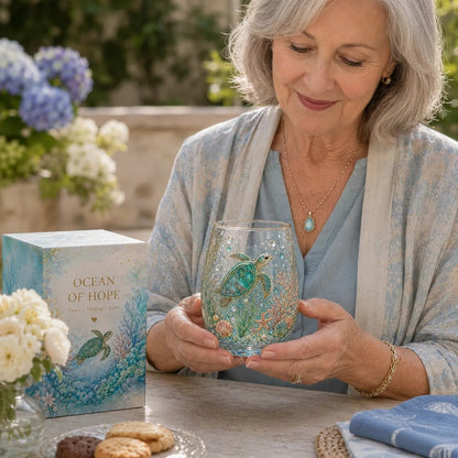 🔥LAST DAY 49% OFF - 🌊 Ocean of Hope Glass Cup Gift Set