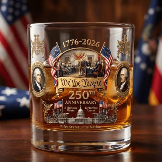 Limited Edition 2026 USA 250th Anniversary Commemorative Glass – 1776-2026 Heritage Edition