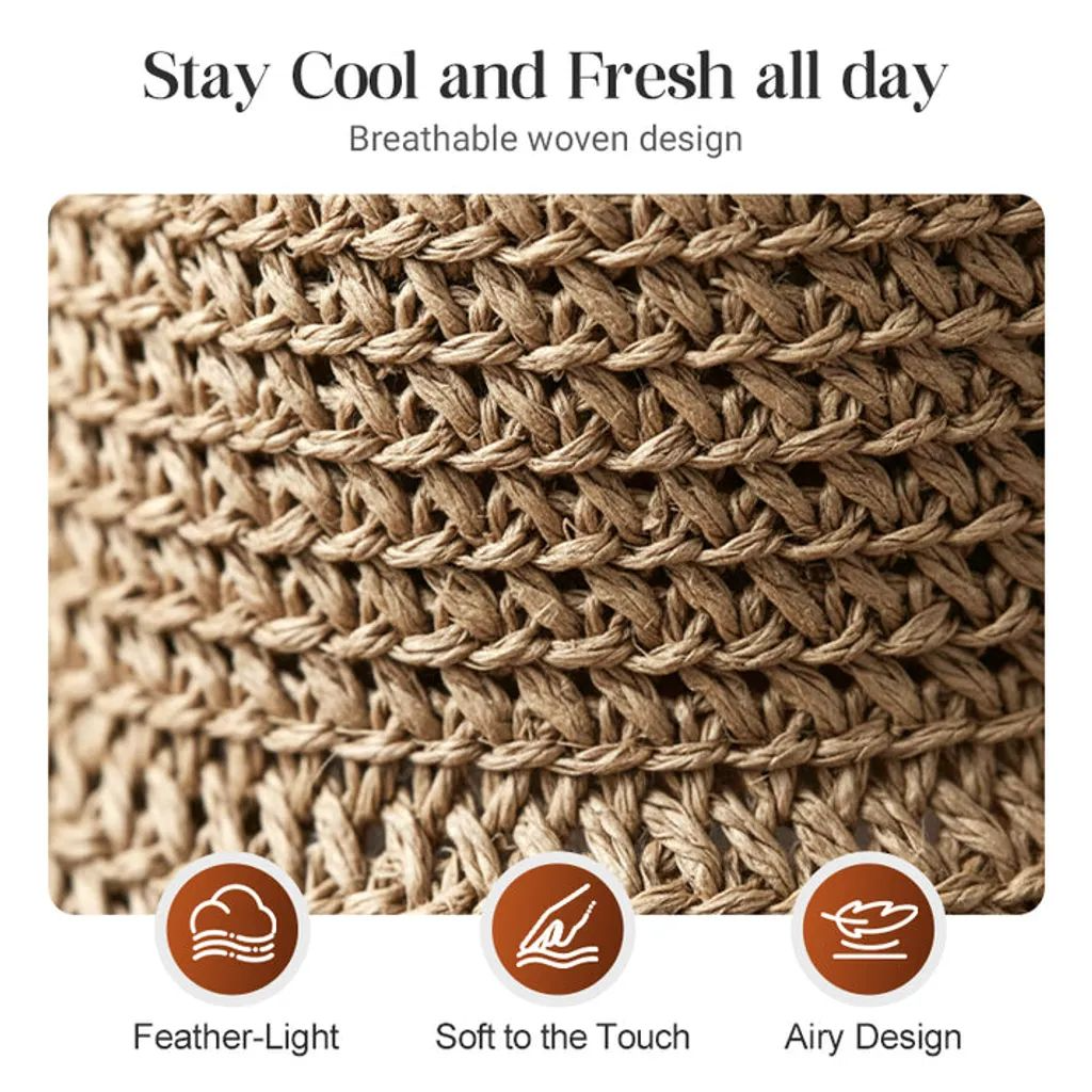 Neravio™🔥 Hot Sale 50% OFF 👒 Elegant Woven Straw Sun Hat with Bow 🎀