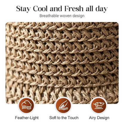 Neravio™🔥 Hot Sale 50% OFF 👒 Elegant Woven Straw Sun Hat with Bow 🎀